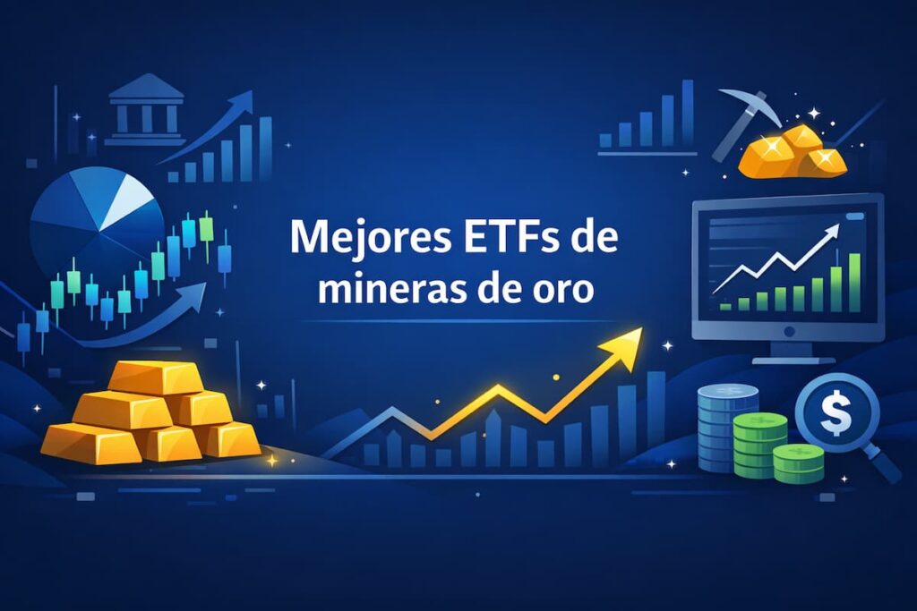 ETFs de oro y gráficos financieros